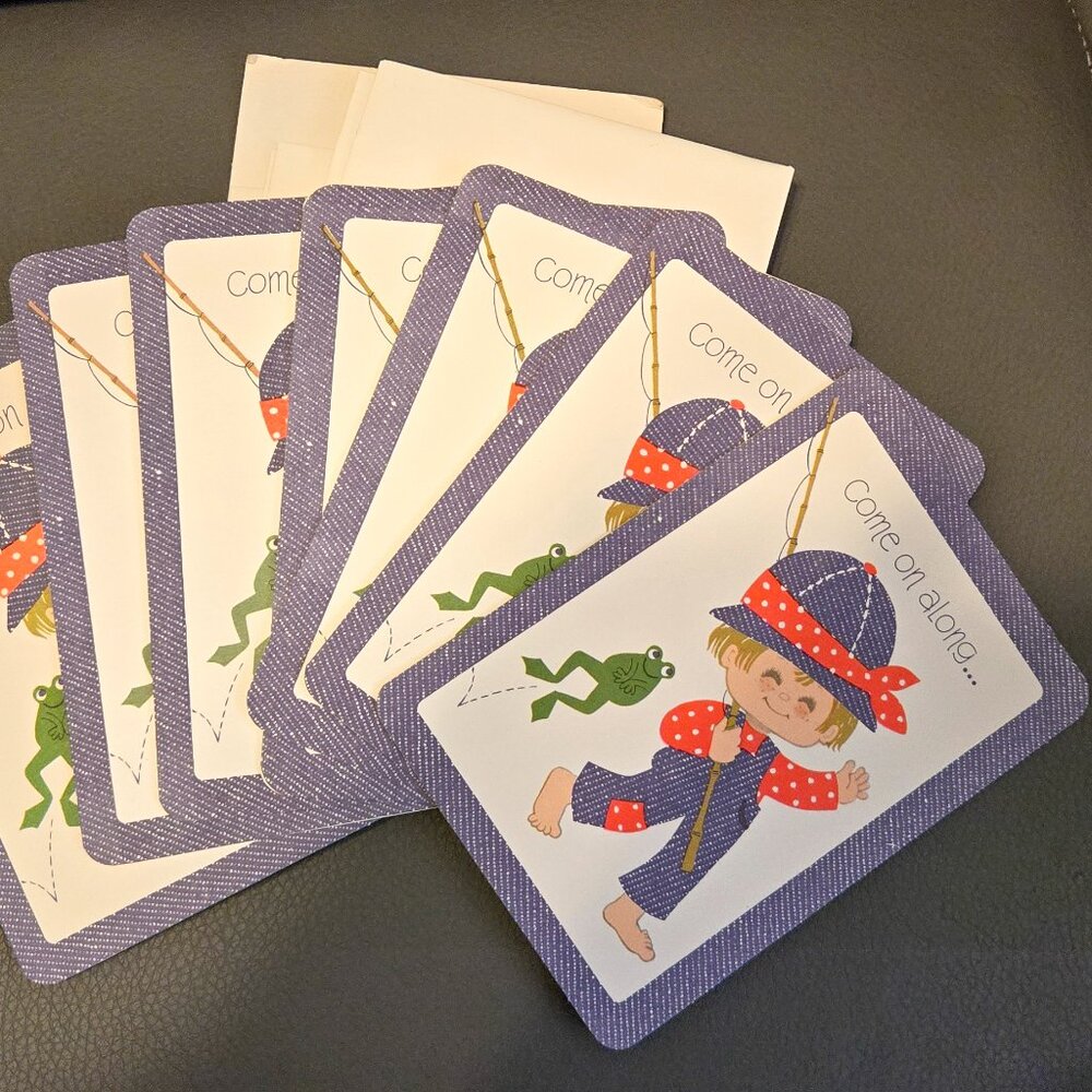 Vintage Hallmark Party Invites for Boy 1980s